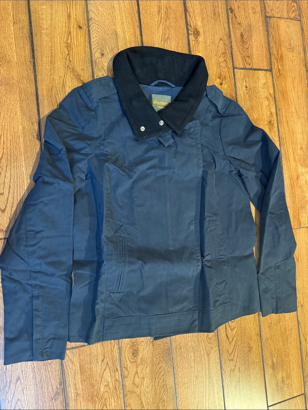 Woolrich Navy Utility Jacket with Black Collar